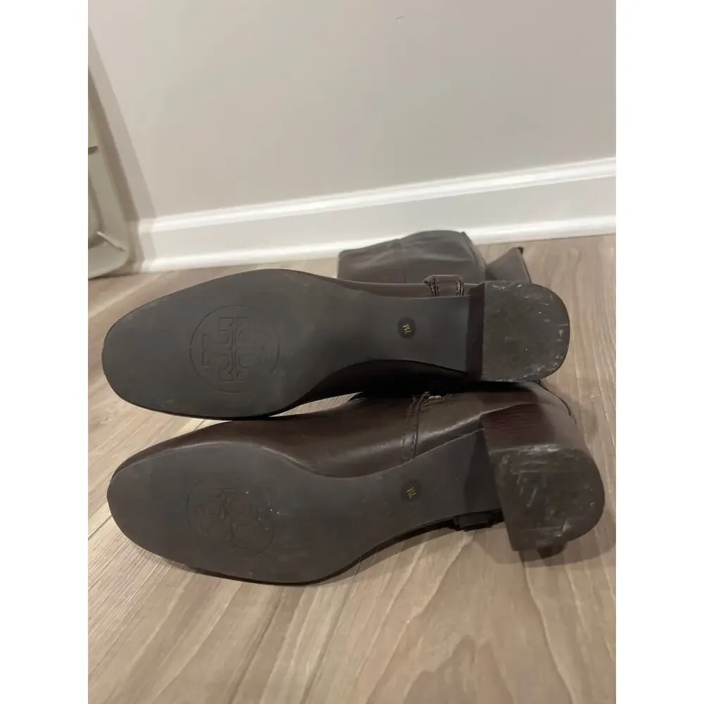 Tory Burch‎ Leather Riding Boots, Brown, Size 7M, KB243 - Picture 6 of 7